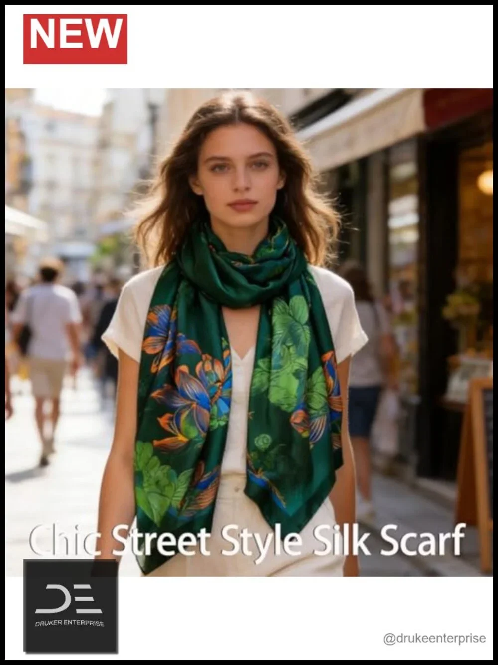 Silk Feeling Polyester Large Shawl Scarf Lightweight Wrap